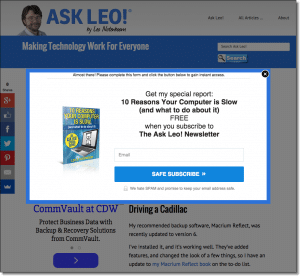 Ask Leo! Newsletter Popup