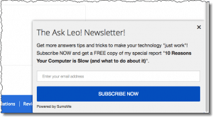 Ask Leo! Newsletter Slide-Up